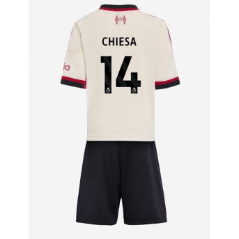 Billige Fotballdrakt Liverpool Federico Chiesa #14 Replika Bortedraktsett Barn 2025-26 Kortermet (med bukser)